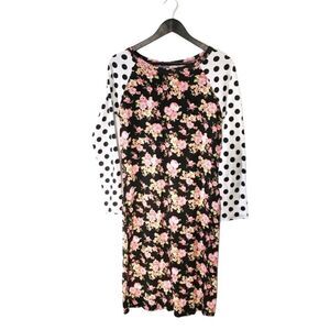 Sweet Claire Floral Dot Print Long Sleeve T-shirt Dress